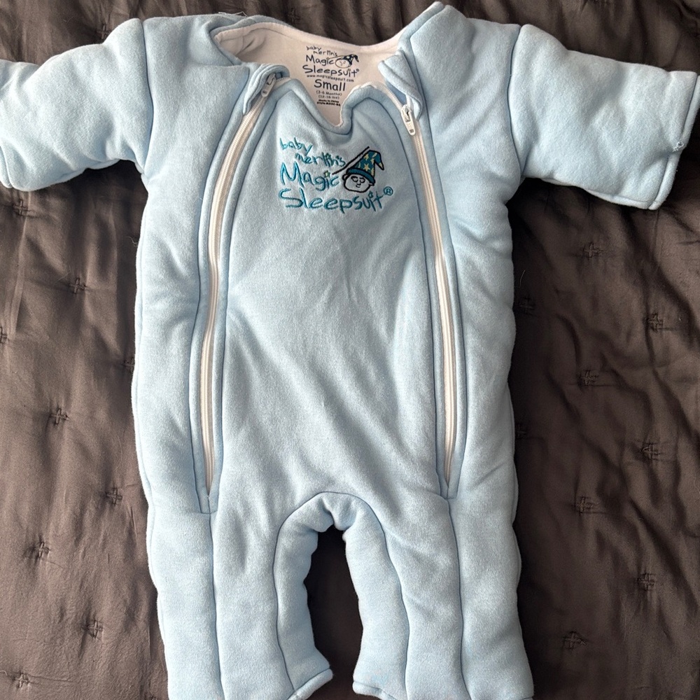 Baby Merlin's Magic Sleepsuit - Light Blue Footie